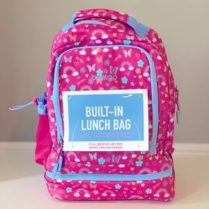 Bentgo Backpack Pink Rainbows | New! | Built in Lunch Bag